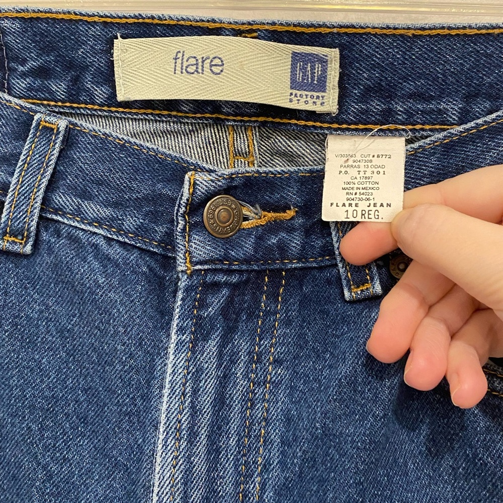 VTG Gap Blue Jeans Flare Y2K 90s Medium Wash High-Waisted - Picture 4 of 6